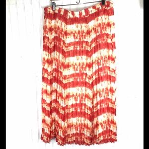 Broomstick pleated tie dye midi skirt 2X